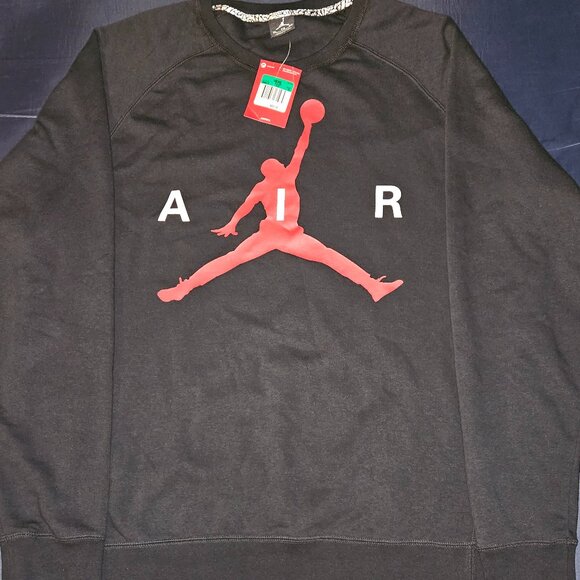 Air Jordan Sweatshirt Size XL Mens BLACK RED 689014-010 - Picture 1 of 7